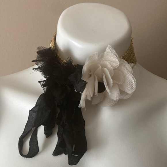 Handmade Women’s Black And White Floral Coker Rococo Eclectic Contemporary Party - Picture 2 of 5